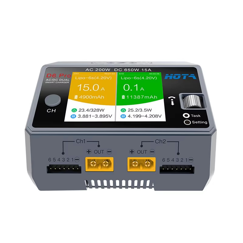 HOTA D6 Pro Black AC 200W DC 2 - Hota D6 Pro Dual Lipo Charger review and price