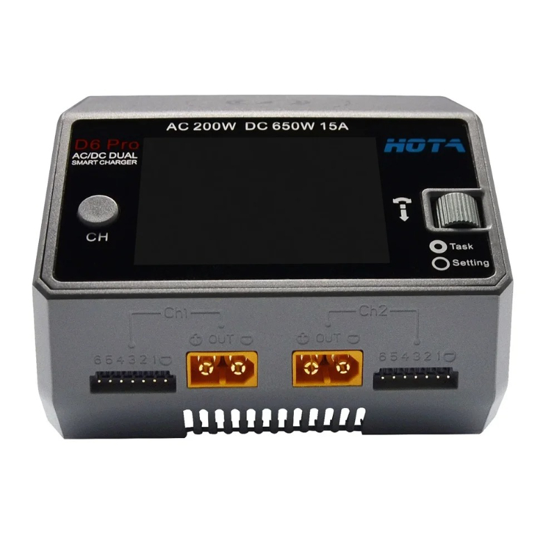 D6 Pro Black AC 200W DC 2x325W - Hota D6 Pro Dual Lipo Charger review and price