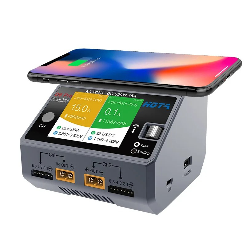 D6 Pro Black AC 200W DC 2x325W - Hota D6 Pro Dual Lipo Charger review and price